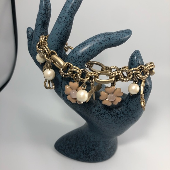 COPY - NEW VINTAGE TALBOTS CHARM BRACELET ROSE QUARTZ BUTTERFLIES DRAGONFLIES F… - Picture 3 of 7